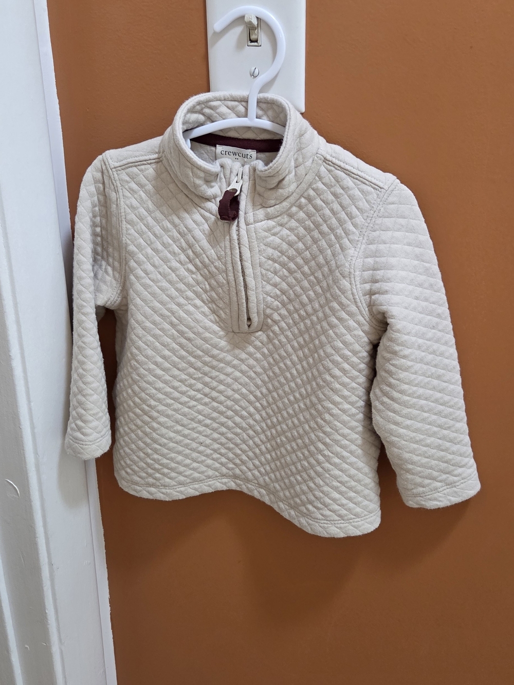 Crewcuts by J.Crew baby half-zip Pullover, Cream, Quilted, 18-24 Month